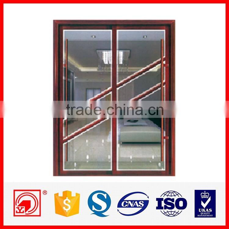 double leaf aluminum glass sliding door design with tempered glass