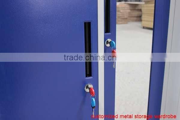 Luoyang high quality 3 door practical bedroom designer almirah wardrobe with mirro