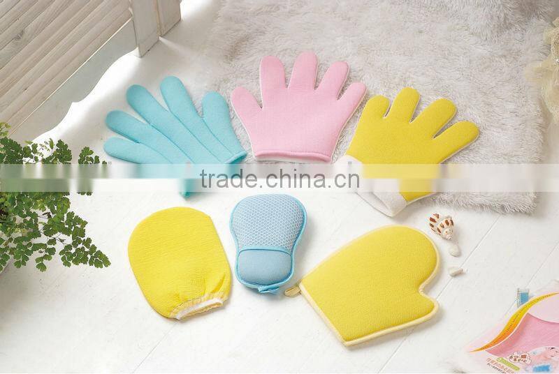 wholesale high grade five fingers bathing gloves,exfoliating gloves bath mitt wholesale