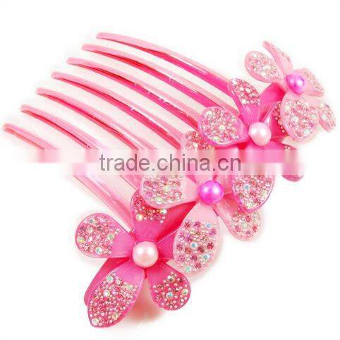 Fashion flower rhinestone Insert Comb