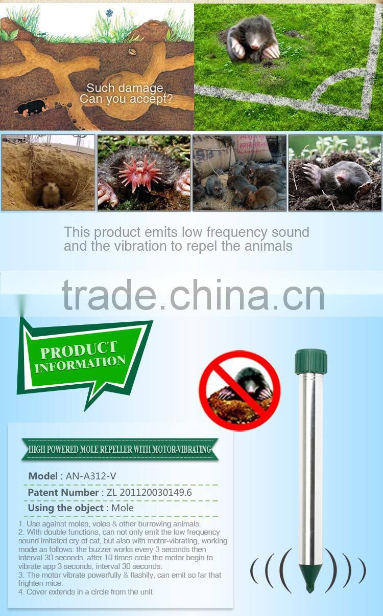 Garden Sound Wave Mole Repeller With Motor Vibrating