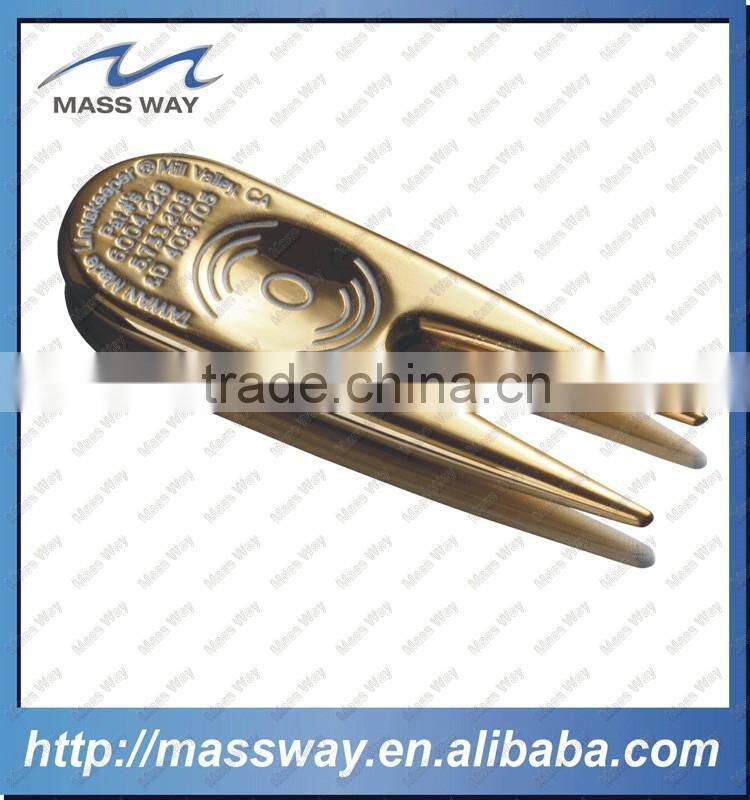 fashion engraved enamel blank silver metal golf divot repair pivot tool