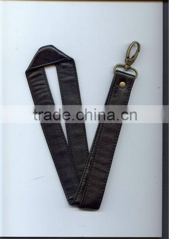PU leather lanyard/keyhanger/strap with silk screen print/embossment
