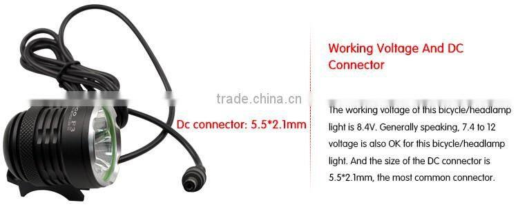 NicoNature 2200lm rechargeable USB LED bicycle headlight Bright bicycle signal light