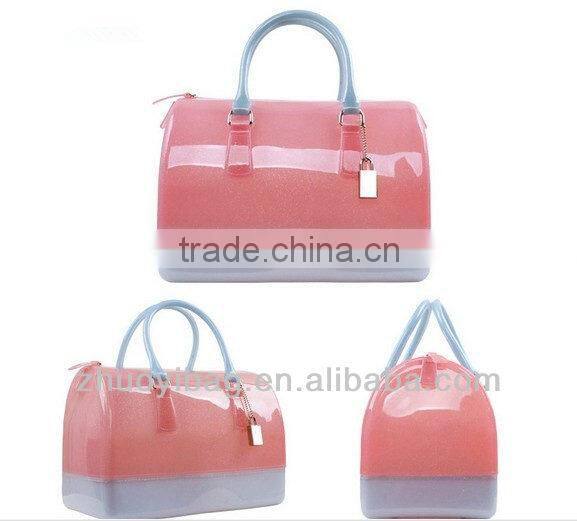 2014 New Silicone Vinyl Tote Jelly Candy Bags For Women