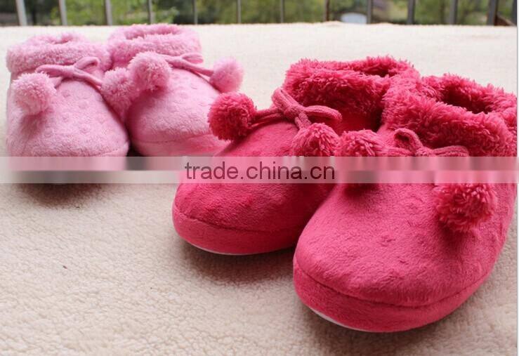 popular cute cheap indoor winter boots with pom poms