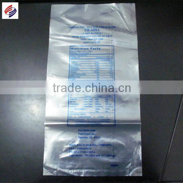 Plastic pe vacuum bag for frozen food packaging with customized printing