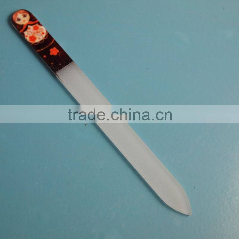 BLC-016 140mm Beauty girl pattern with pvc bag packing glass nail file case