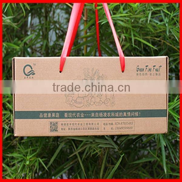 New Design Delicate Design Empty Corrugated Fruit Packaging Gift box With red Ribbon Wholesale