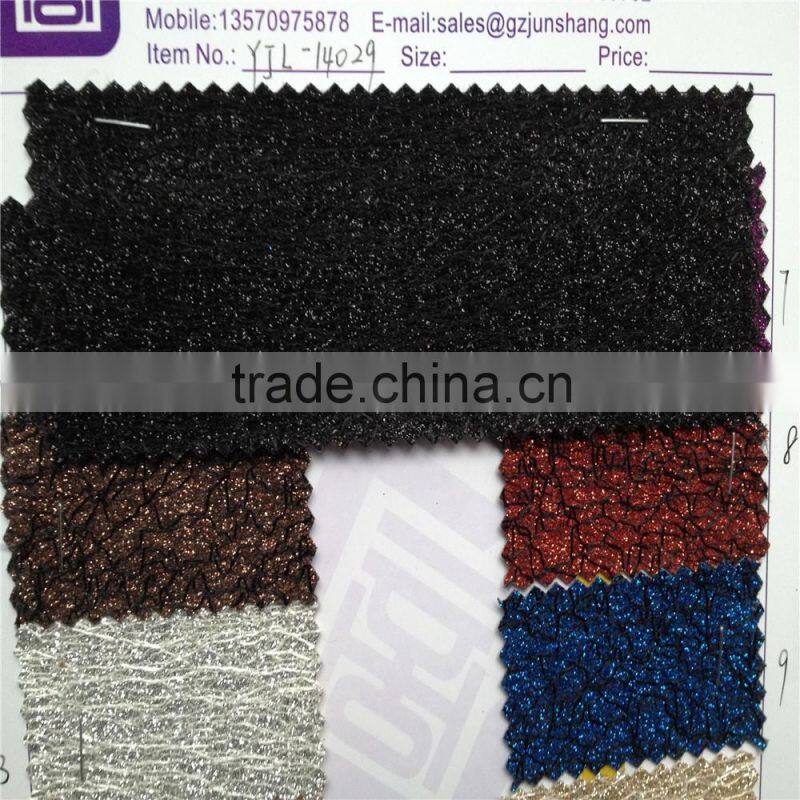 2014 hot sale PU glitter with flocking material,classical,shining