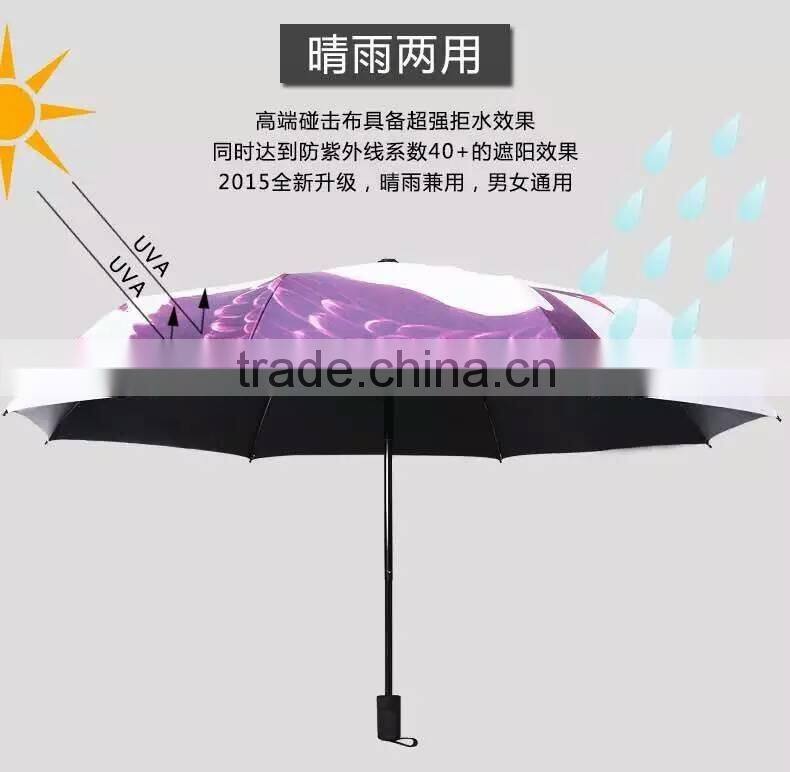 2016 NEW customized anti-UV function full photo print fold umbrella