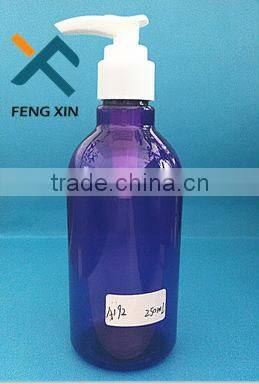 Plastic liquid detergent bottle 250ml PET plastic shampoo bottle with lotion pump