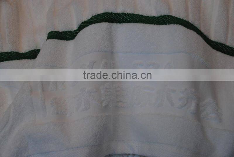 5 star Luxury Hotel Satin Border Hand Towels Yarn Dyed