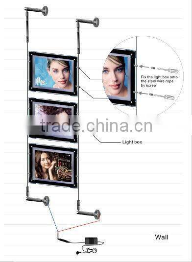acrylic thin light box indoor,crystal slim light box,3d advertising display