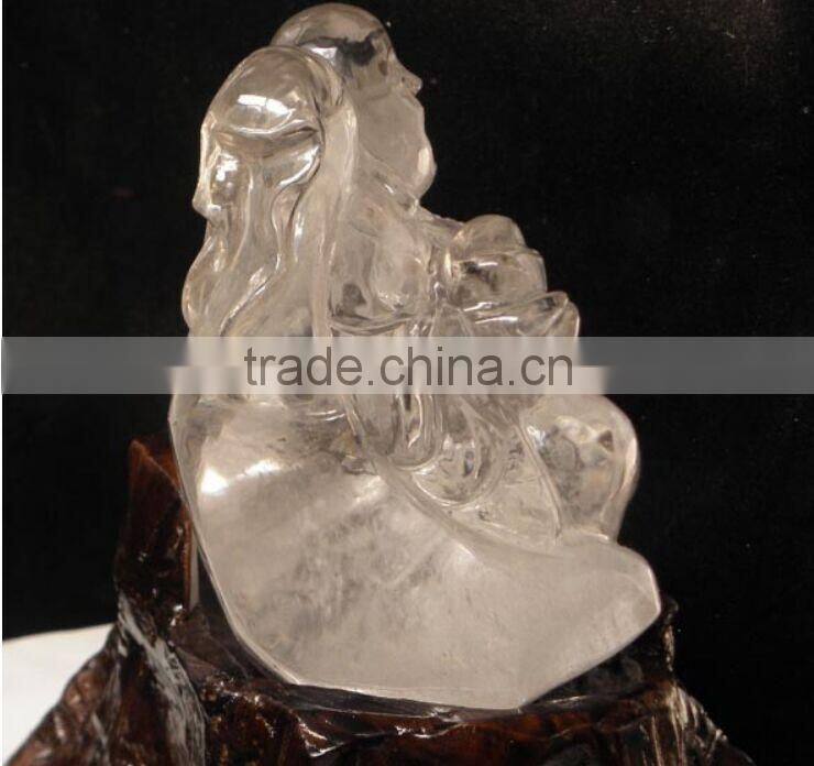 natural religious crystal carving figure of Buddha