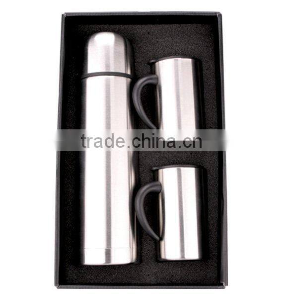 stainless steel mug gift set flask and coggee mugs set in color box