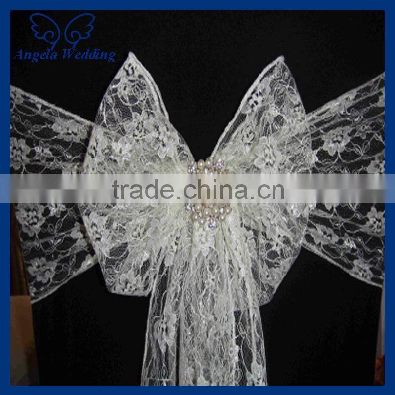 SH003B Wholesale cheap elegant fancy wedding tiffany blue chiffon chair sash with buckle