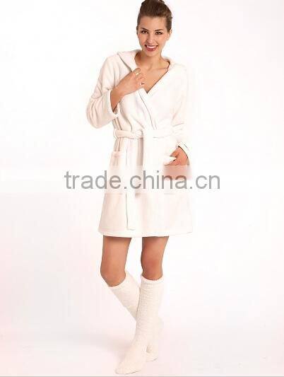 100% Polyester Coral Fleece Thick Robe/women towel robe/bathrobe/gown/ bath robe/Ultrasoft Plush Bath Robe for adult