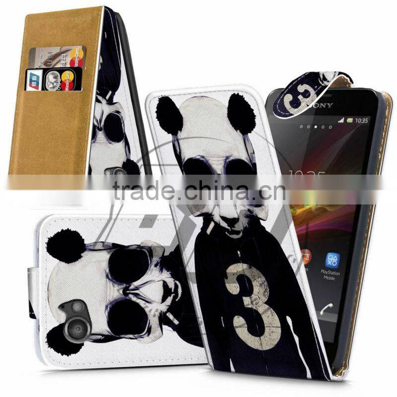 For Sony Xperia M C1905 High Quality Print Flip PU Leather Case Cover Moible Phone Case