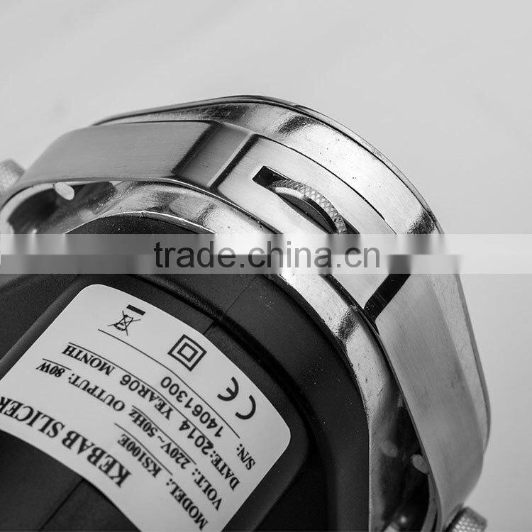 Lowest price portable handheld ks-100e 220V doner kebab knife electric with 2 round blades for roaster