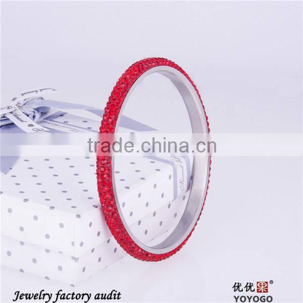 2014 Rhinestone Beads Thin Metal Stainless Steel Charm Bracelet