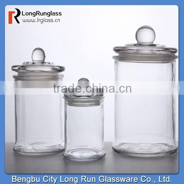 LongRun Factory manufacturing clear glass jar with glass lid