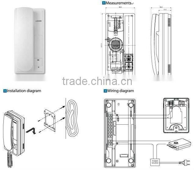 2015 luckarm new style unlock audio doorphone intercom system