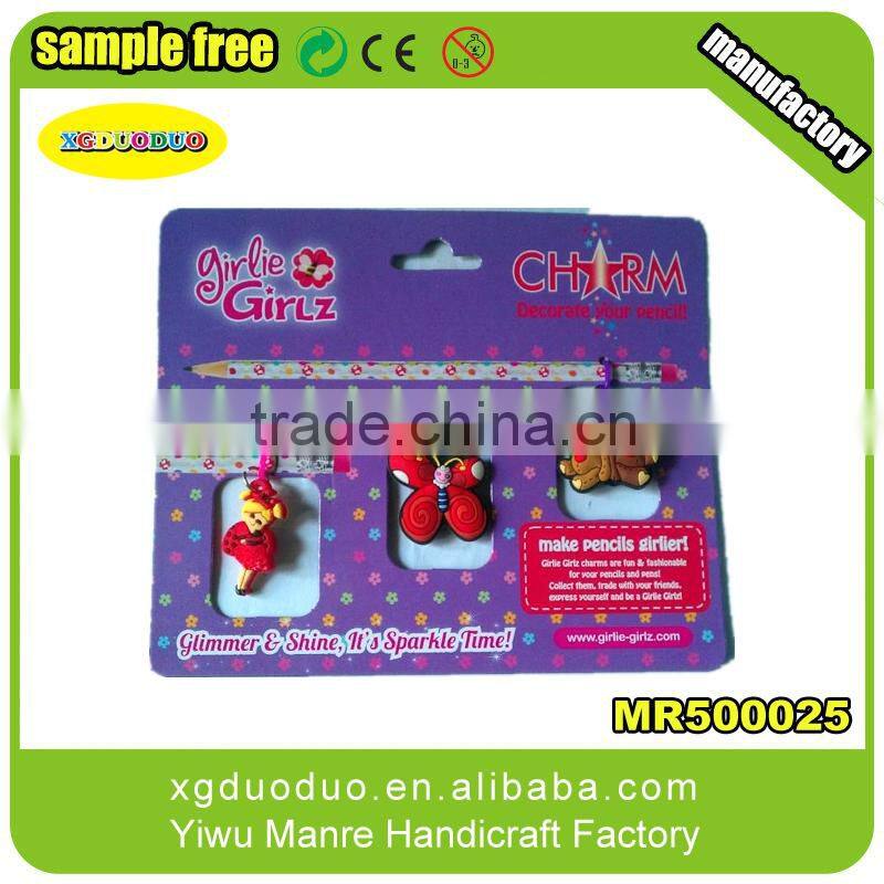 Cartoon Characters Promotional Soft PVC Pen Charm Set