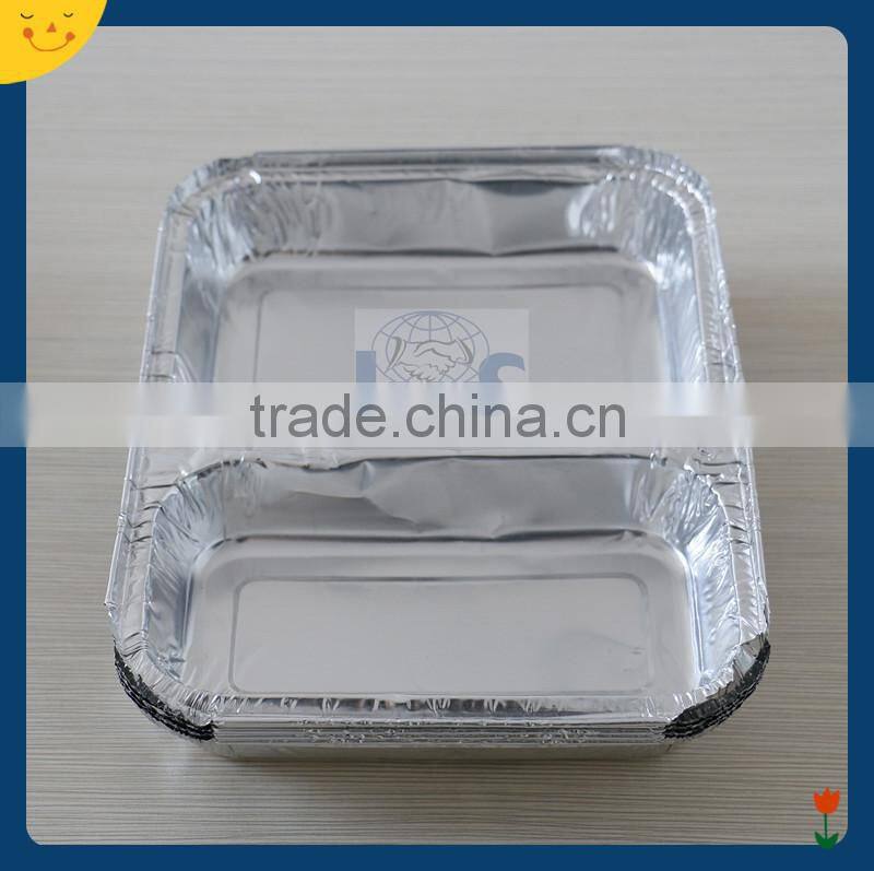 Household 2- compartments disposable aluminium foil food tray for sale