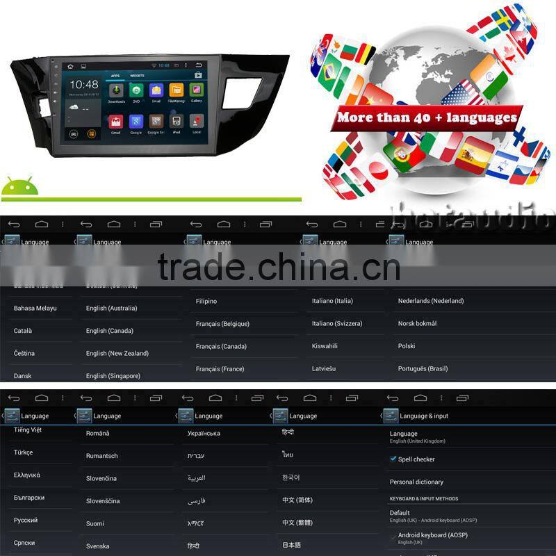 10.2 inch Android 4.4.4 Stereo for Corolla 2014 GPS 1024*600 1.6G CPU Radio headunit free map GPS navi browser navi