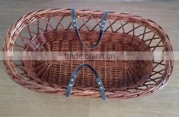 bassinet wicker baby basket / Dark wicker basket