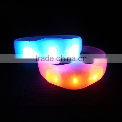 light up custom sound activated flashing led wristbands