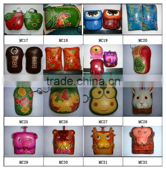 High quality Pure hand-made genuine leathter animal coin purse