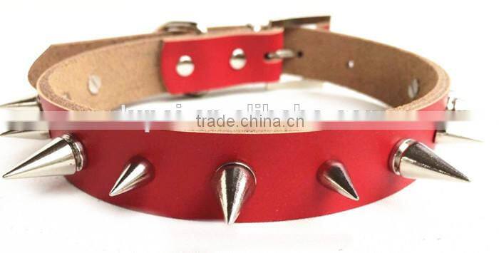 fashion design cow leather dog chains dog choke chain
