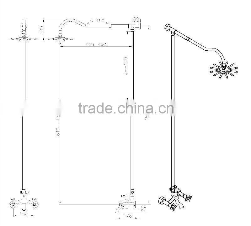 antique copper luxurious shower 04/C1049-028