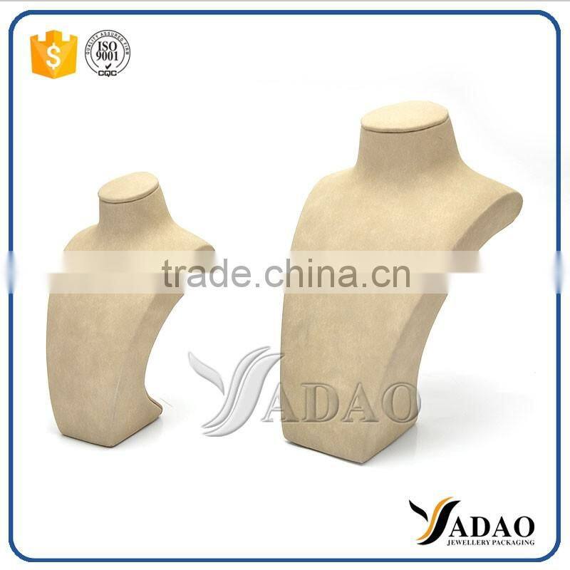 Customized and design suede mannequin necklace display stand