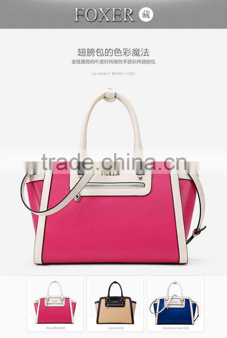 Western style handbag shoulder bag young ladies brand foxer bag pu leather