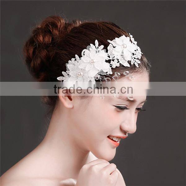 MYLOVE white lace hair clip bridal hair accessory MLF111