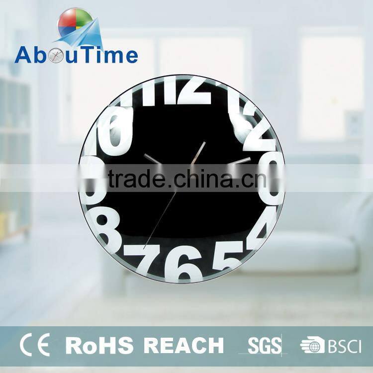 2016 quality and low overhead clock tempered glass