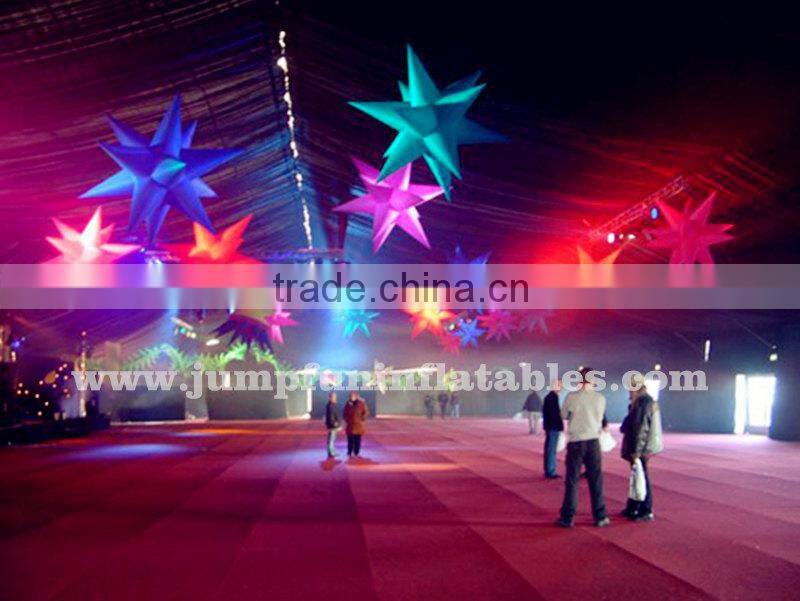 Colour change LED Inflatable Star hanging Lighting balloon