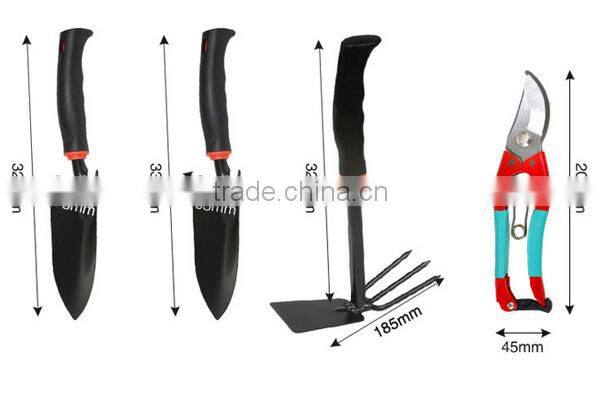 4-Piece Garden Tool Set.Two Different Trowel, Rake and Pruning scissor