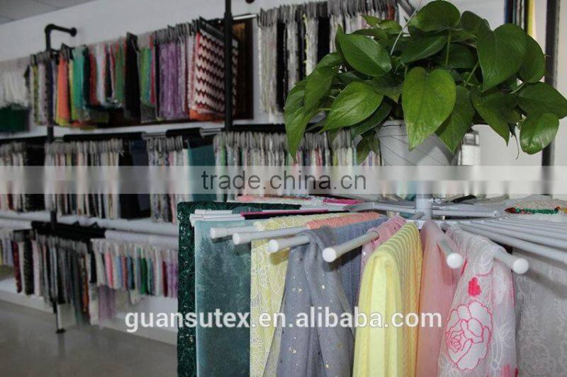 fancy george french burn out lace fabric/ polyester & cotton lace fabric for lady's suits