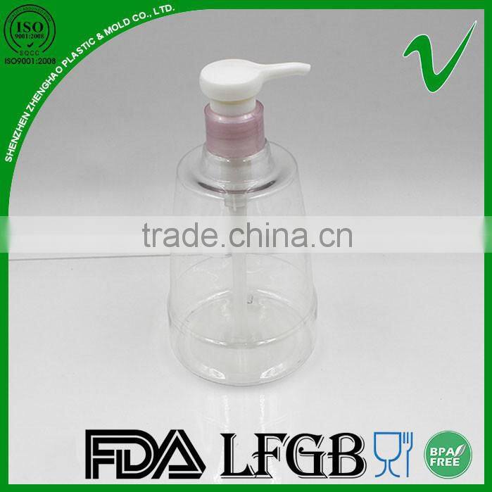Hot sale clear empty 300ml pump bottle PET in Shenzhen