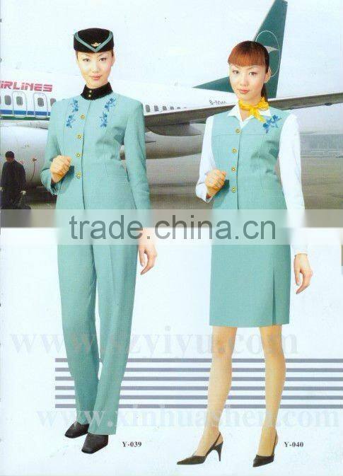 Red airline stewardess uniforms