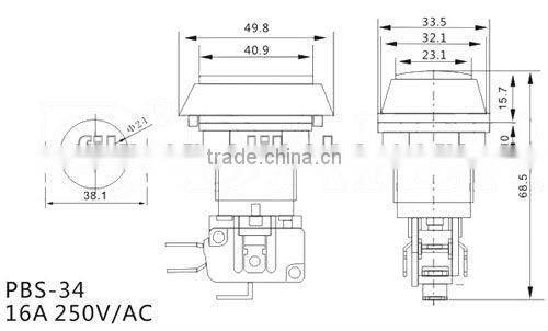 YL6-63 flashlight 12mm mini push button switch led latching