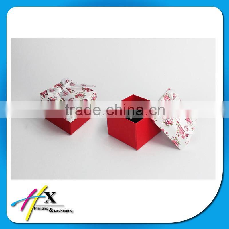 Huaixn Custom paper box for ring with handmade bowknot