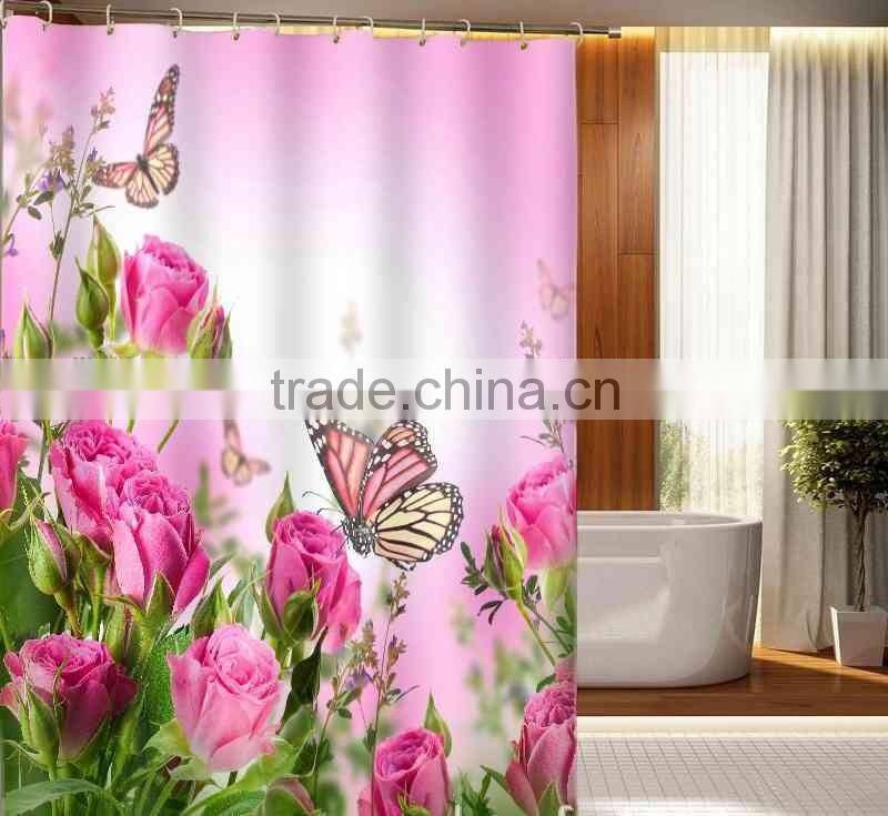 Vivid Photo Printed Butterfly Shower Curtain