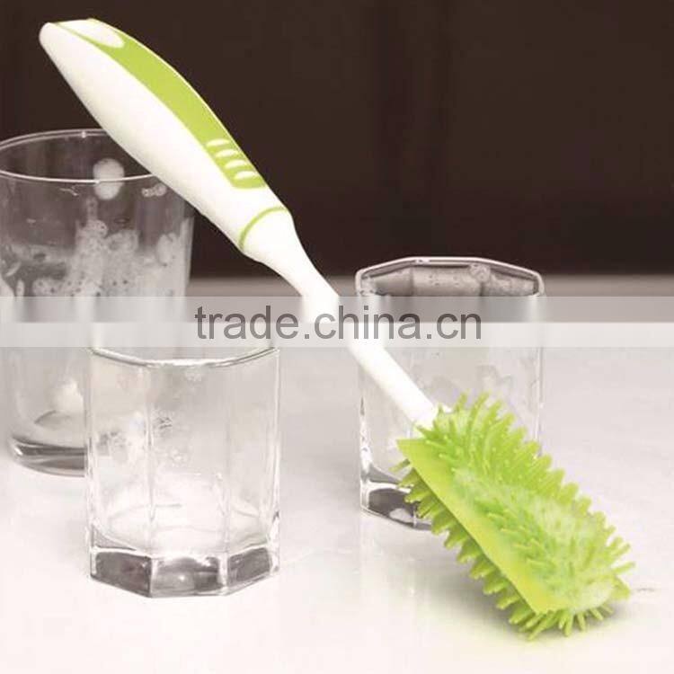 Nano Deep Handheld Kitchen Plastic Long Handle Wash Cup Silicone Cleaning Bottle Brush