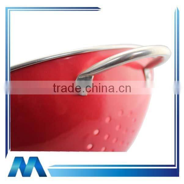 stainless steel red basket,stainless steel colander,fruit basket