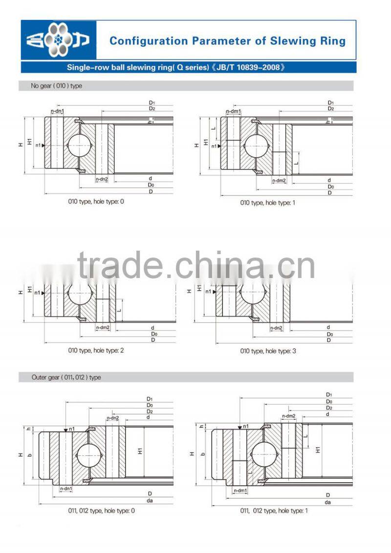42 CrMo Three row cylindrical roller slewing bearing for port machinery